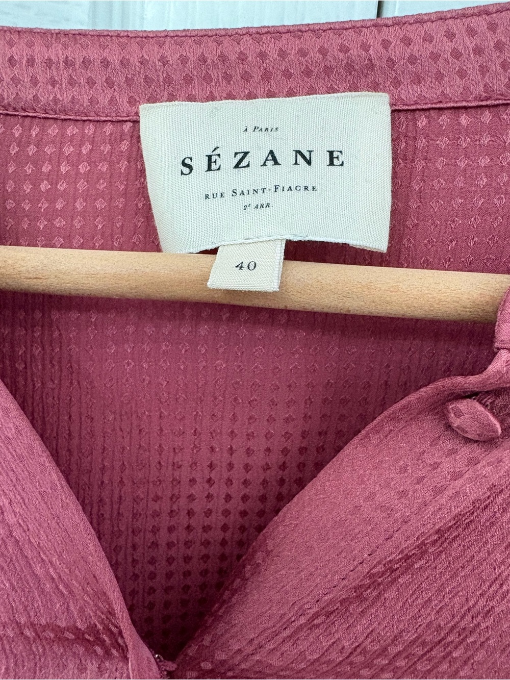Sezane 100% Silk Lea Blouse in Blush - Picture 4 of 12